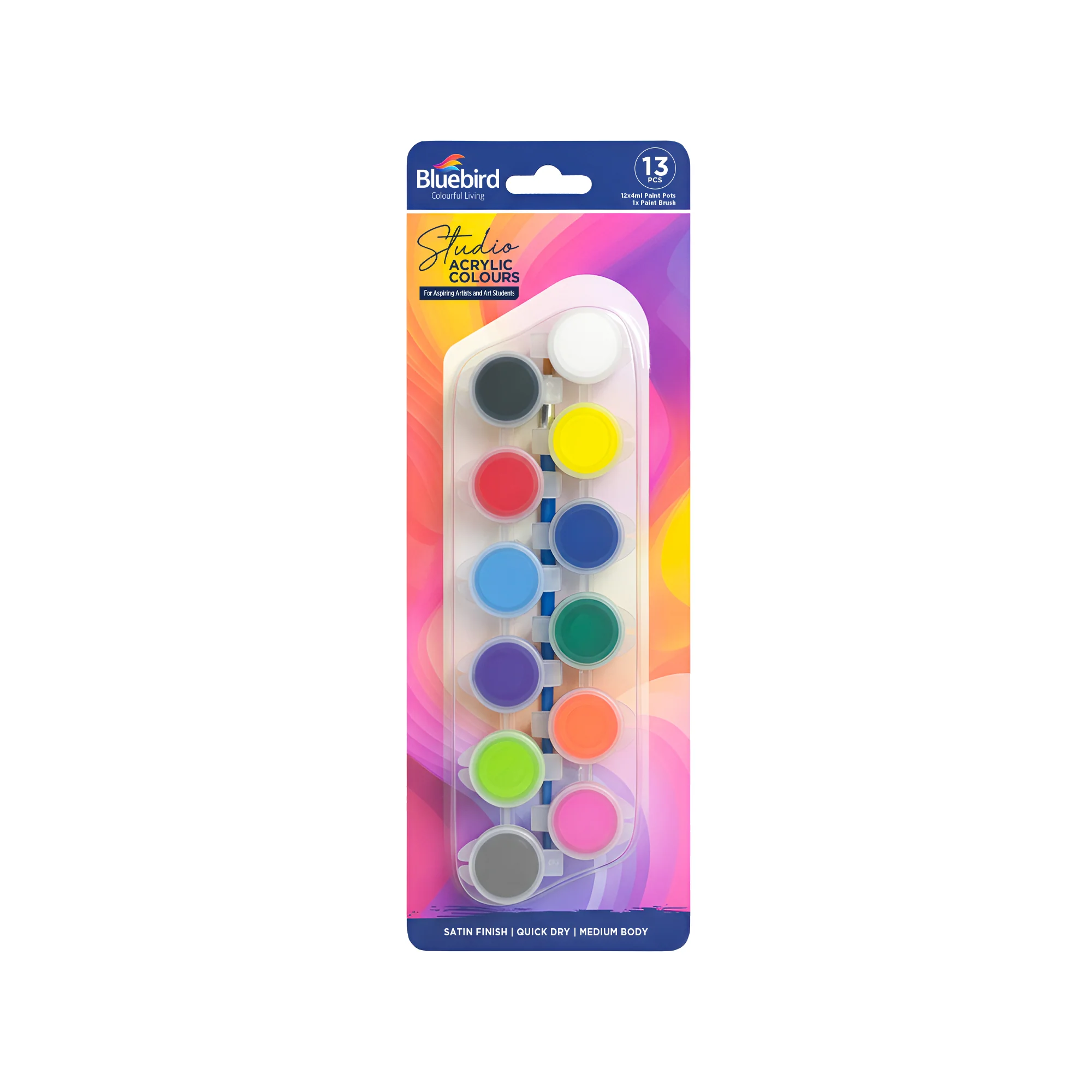 Studio Acrylic Colours - Primary - 4ml Set of 12+1